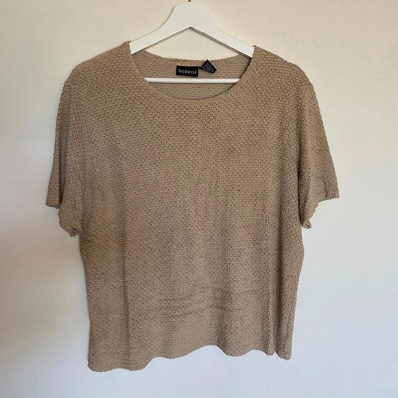 Vintage Textured Short Sleeve Blouse Top - XL - Picture 2 of 5